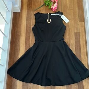 A line Elegant Black Sleeveless Dress